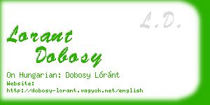lorant dobosy business card